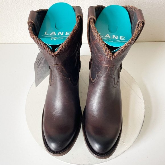 Lane Boots PLAIN JANE Shorties Womens Sz 9 Brown Cowboy Ankle Bootie Western - Picture 6 of 12